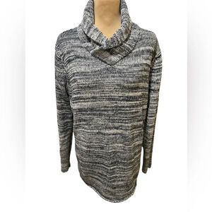 Divided Men's Sweater Size Medium Blue/White Shawl Neck Casual Long Sleeve